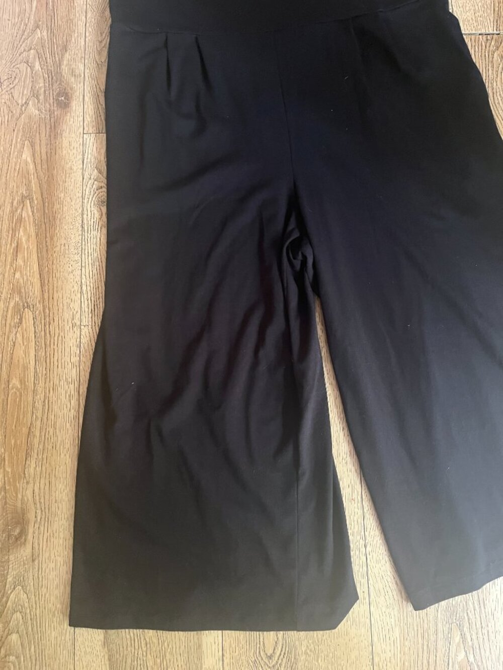 Eileen Fisher black Romper Crop wide- leg Oversized Baggy w/pockets sleeveless L - Picture 8 of 10